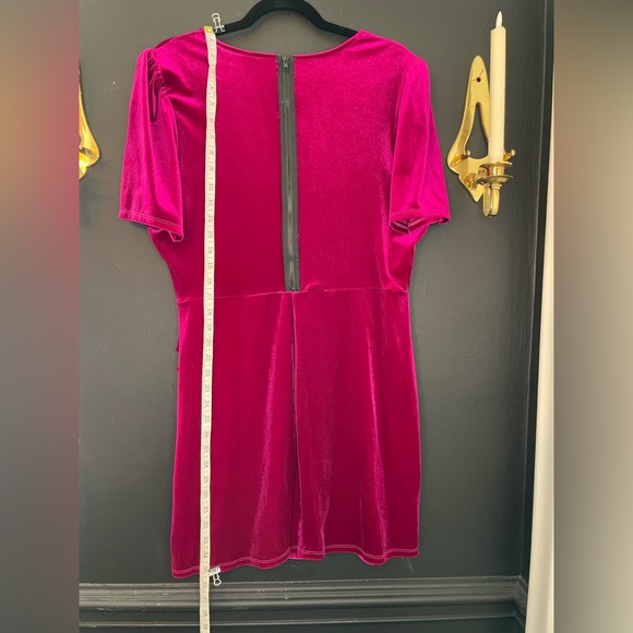 Fuchsia Crushed Velvet Dress - Picture 8 of 14